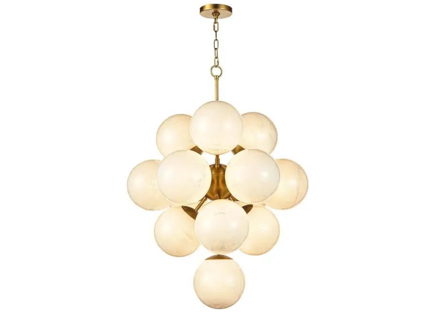 La Dame Swirl Glass Natural Brass Chandelier