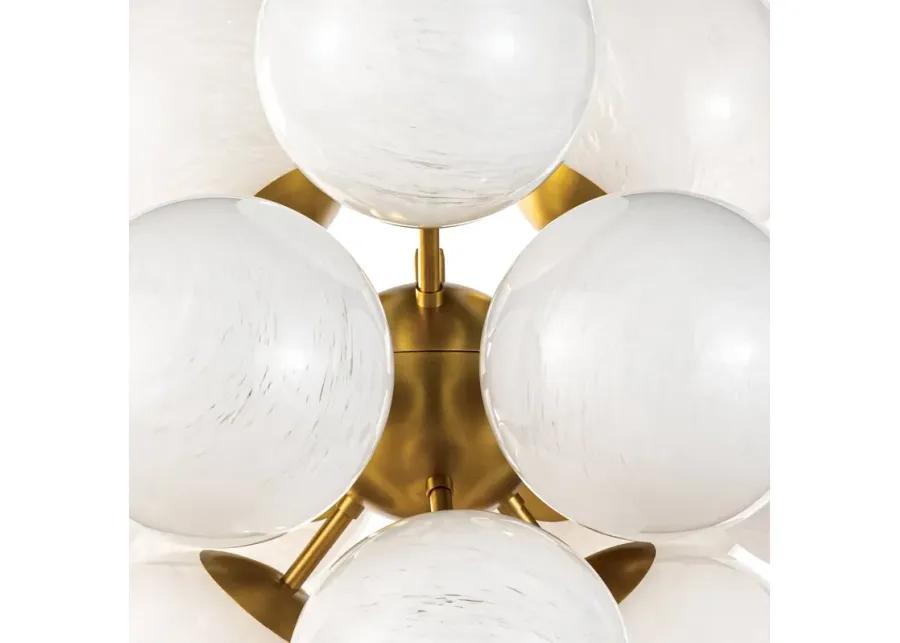 La Dame Swirl Glass Natural Brass Chandelier