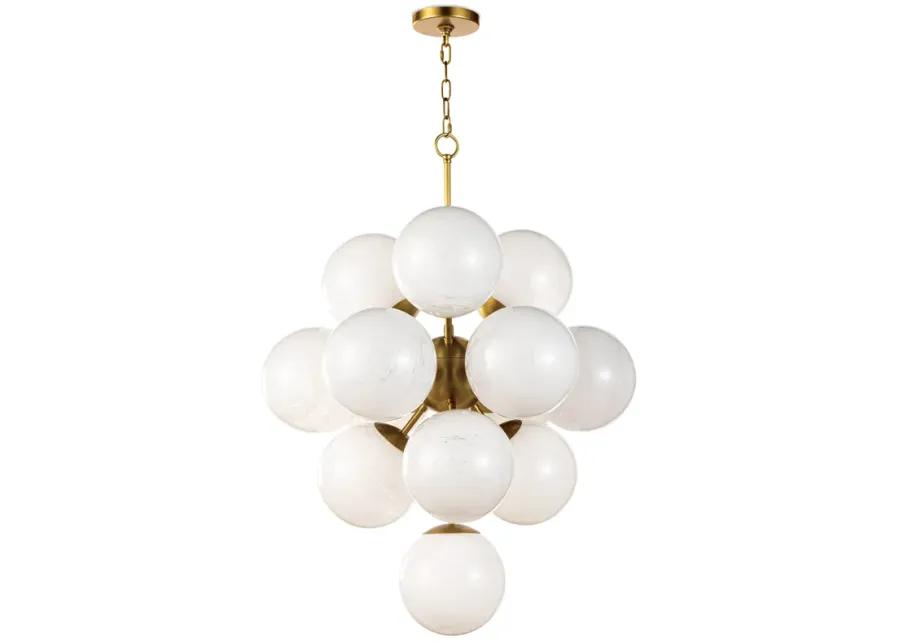 La Dame Swirl Glass Natural Brass Chandelier