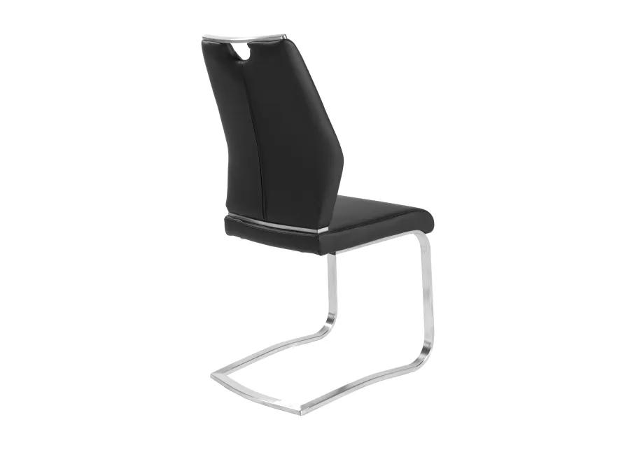 Lexington Side Chair in Black and Brushed Stainless Steel - Set of 2