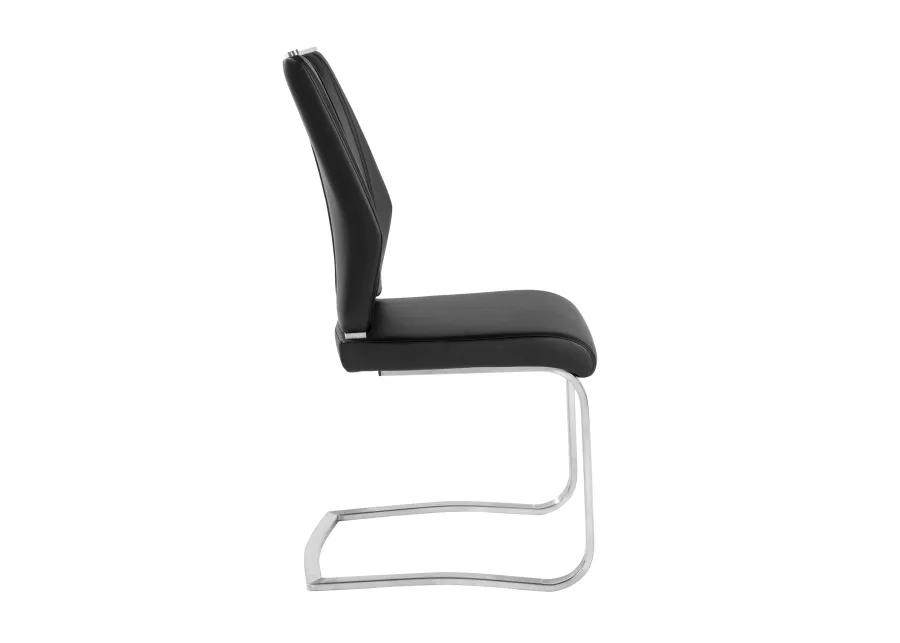 Lexington Side Chair in Black and Brushed Stainless Steel - Set of 2