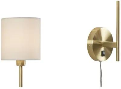 Hampton Hill Conway Gold Metal Wall Sconce with Cylinder Shade, Set of 2