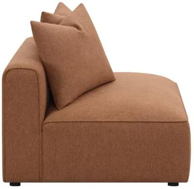 Aja Upholstered Tight Back Armless Chair Terracotta