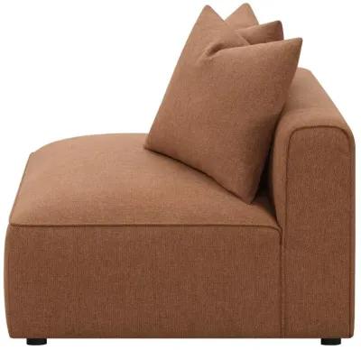 Aja Upholstered Tight Back Armless Chair Terracotta