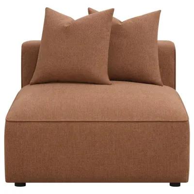 Aja Upholstered Tight Back Armless Chair Terracotta