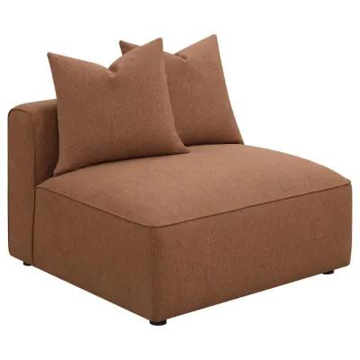 Aja Upholstered Tight Back Armless Chair Terracotta