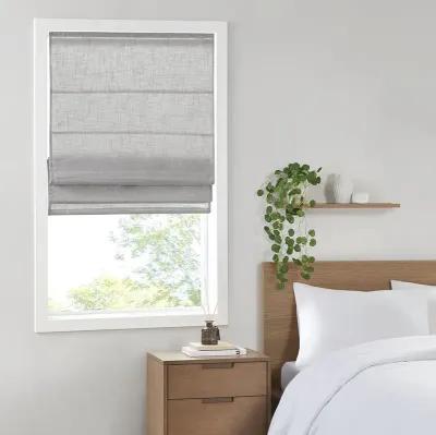 Madison Park Kyler Grey Linen Blend Light Filtering Cordless Roman Shade