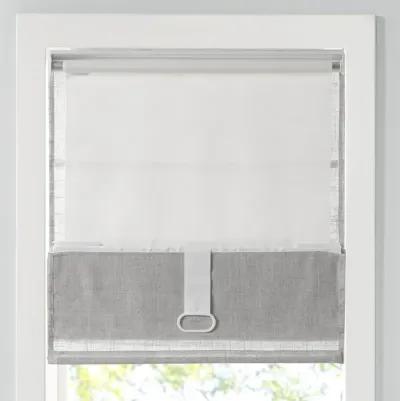 Madison Park Kyler Grey Linen Blend Light Filtering Cordless Roman Shade