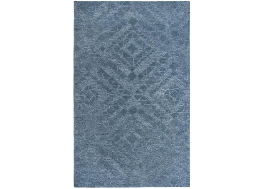 Fifth Avenue Blue Diamond Wool 5' x 8' Rectangle Rug