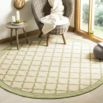 LINDEN 121 Collection LND121V-6R Cream / Olive 6'-7" X 6'-7" Round