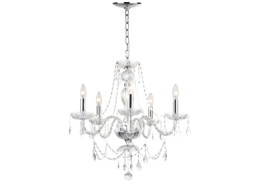 Jingle 5 Light Chrome 22.5-Inch Dia Adjustable Chandelier