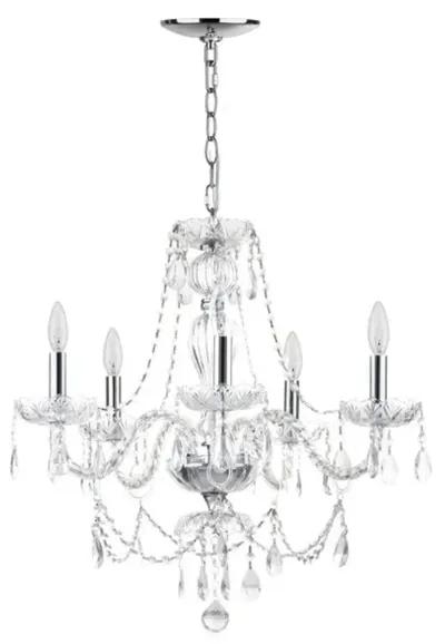 Jingle 5 Light Chrome 22.5-Inch Dia Adjustable Chandelier