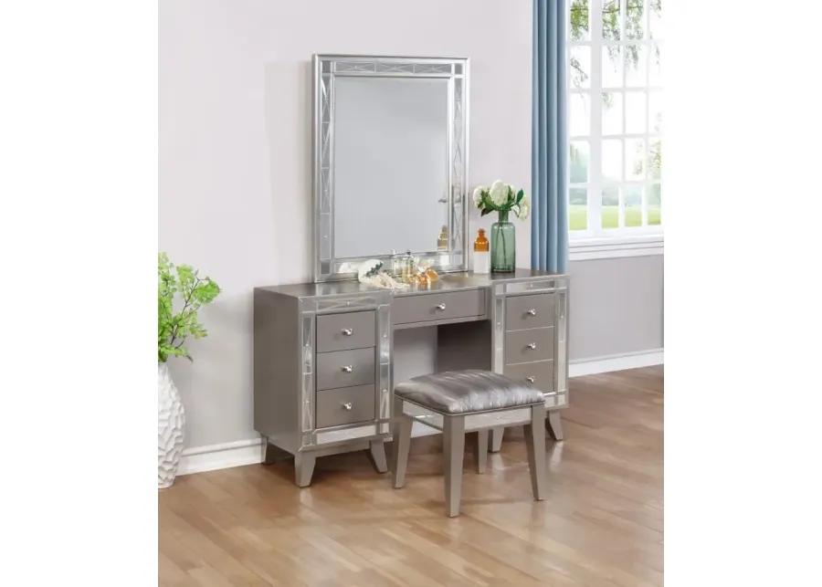 Leighton 3-piece Vanity Set Metallic Platinum