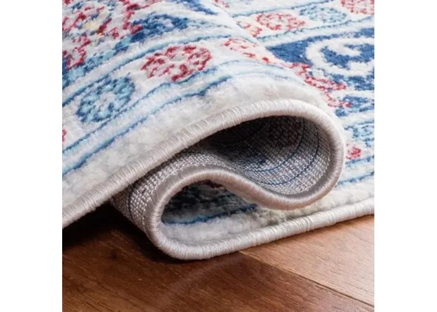 Brentwood 870 Beige / Navy 2' X 8' Runner Powerloomed Rug