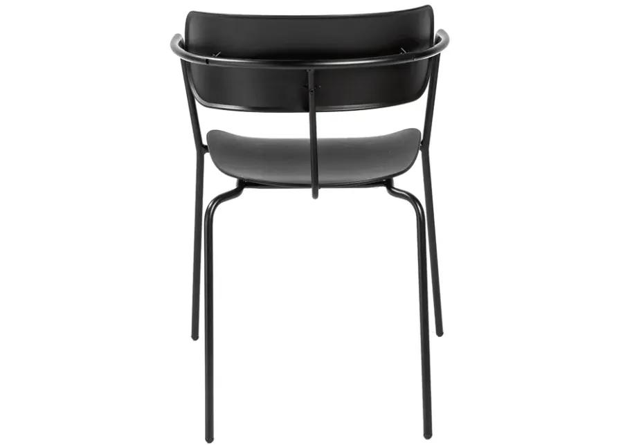 Paris Stacking Armchair in Black with Black Legs - Set of 4