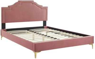 Adelaide Performance Velvet Queen Platform Bed