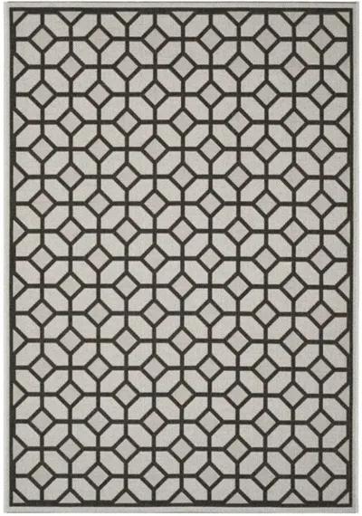 LINDEN 127 Collection LND127A-4 Light Grey / Charcoal 4' X 6'