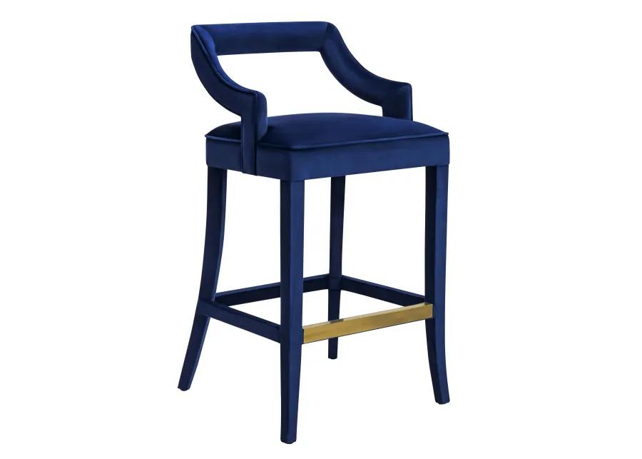 Tiffany Navy Velvet Counter Stool