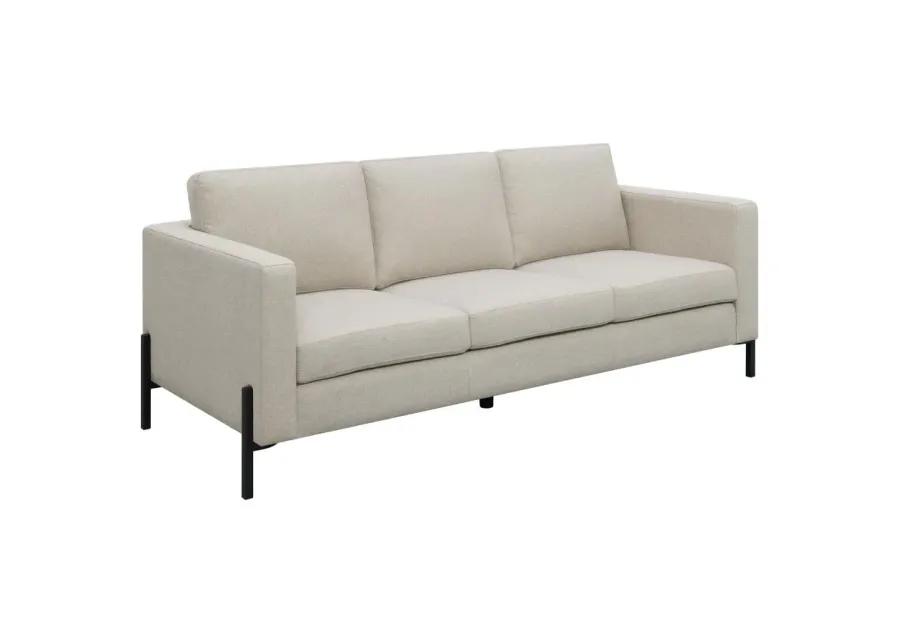 Tilly 2-piece Upholstered Track Arms Sofa Set Oatmeal