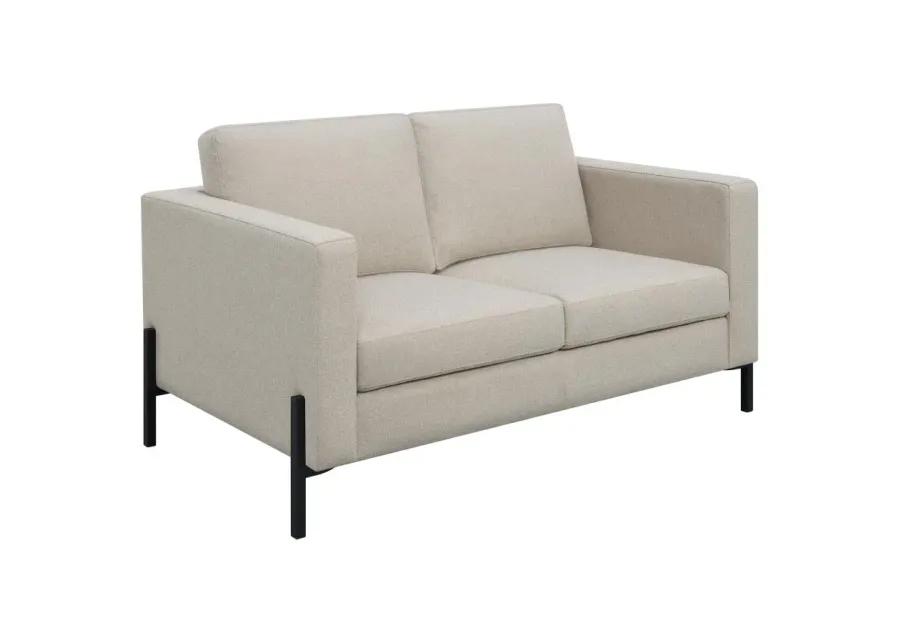 Tilly 2-piece Upholstered Track Arms Sofa Set Oatmeal