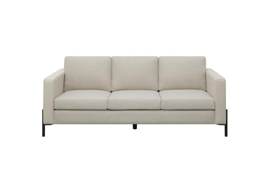 Tilly 2-piece Upholstered Track Arms Sofa Set Oatmeal