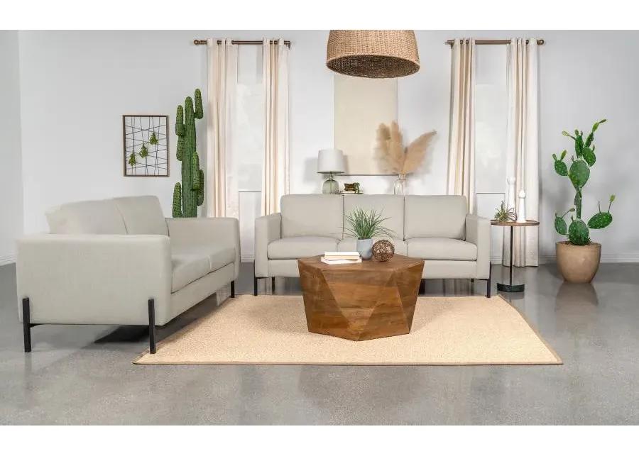 Tilly 2-piece Upholstered Track Arms Sofa Set Oatmeal