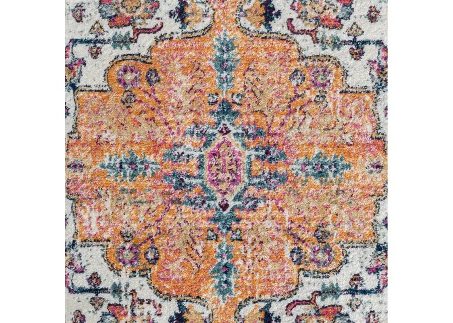 Madison Park Mateo Blue Multi Boho Medallion Woven Area Rug