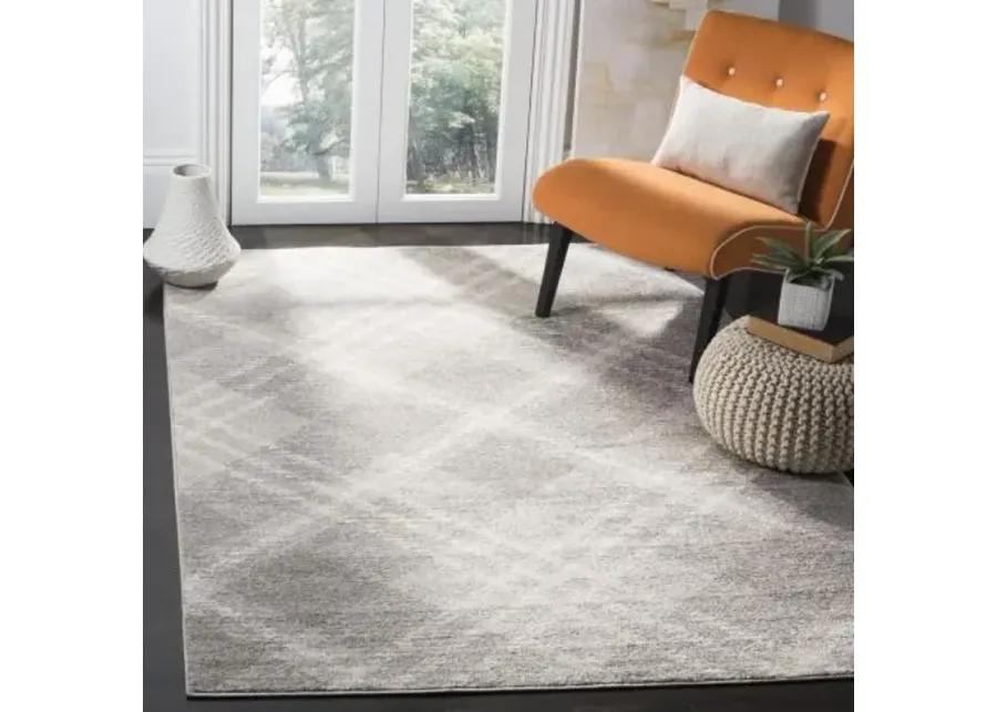 Adirondack Contemporary Light Grey / Ivory 4' X 6' Powerloomed Rug