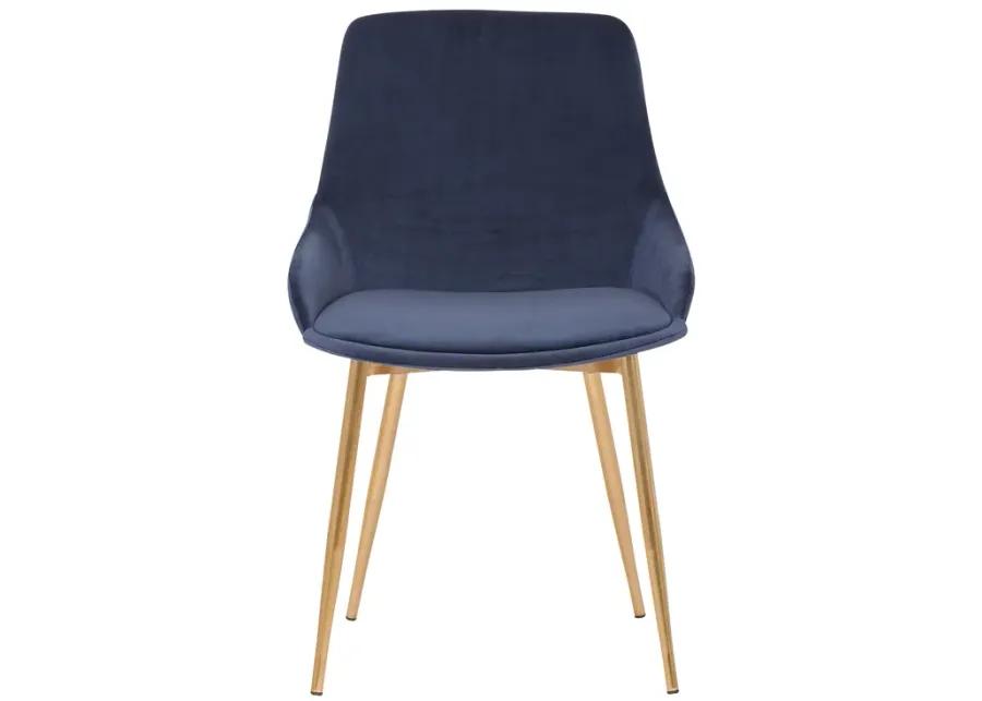 Heidi Blue Velvet Dining Accent Chair