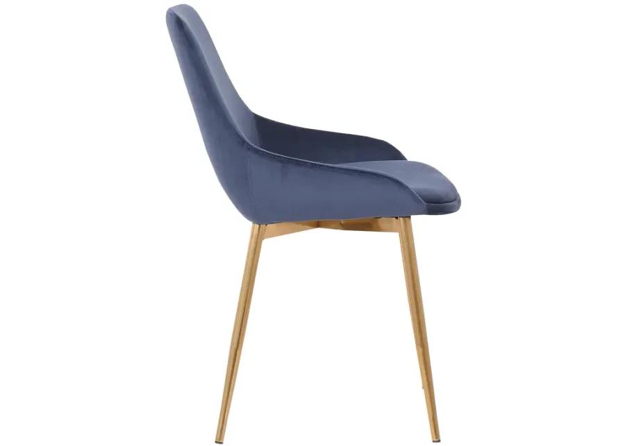 Heidi Blue Velvet Dining Accent Chair