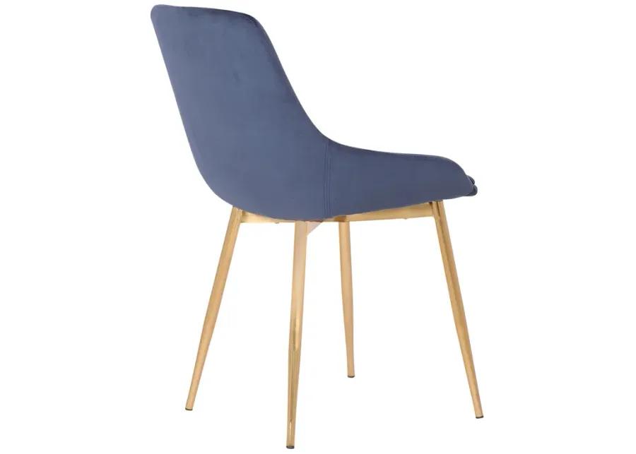 Heidi Blue Velvet Dining Accent Chair