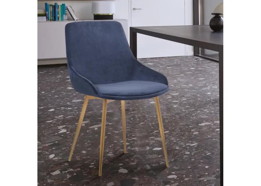 Heidi Blue Velvet Dining Accent Chair