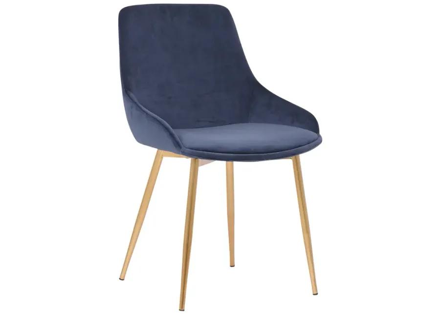 Heidi Blue Velvet Dining Accent Chair