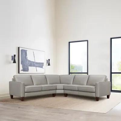 Summit 3 Piece Greige Leather Sectional Sofa