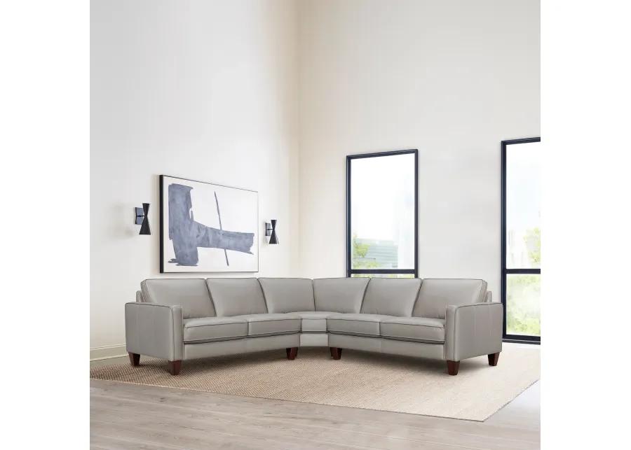 Summit 3 Piece Greige Leather Sectional Sofa