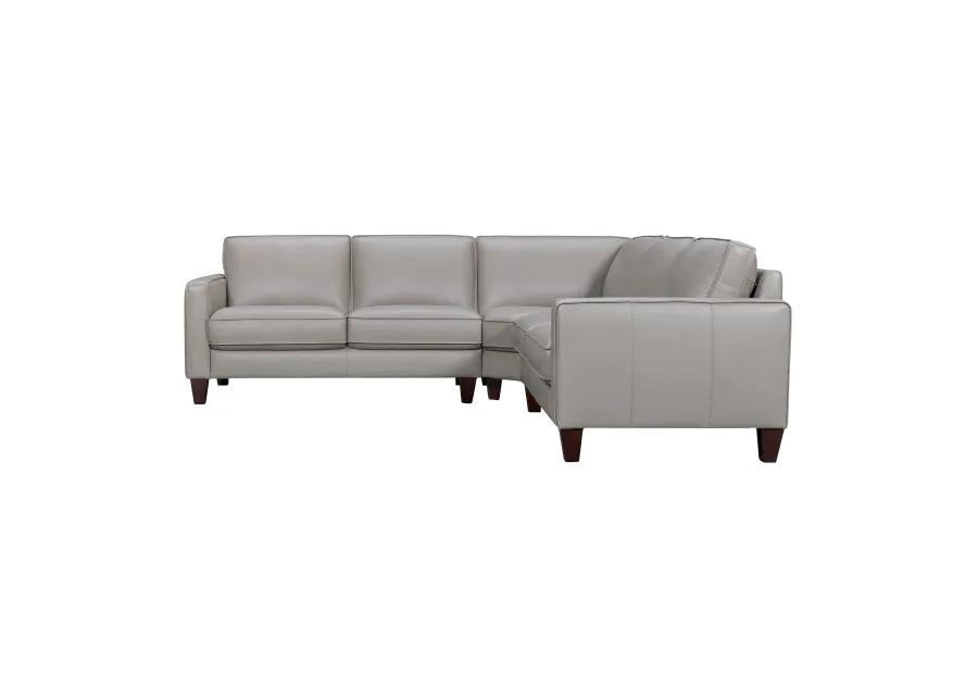 Summit 3 Piece Greige Leather Sectional Sofa