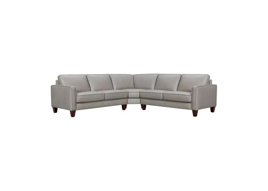 Summit 3 Piece Greige Leather Sectional Sofa