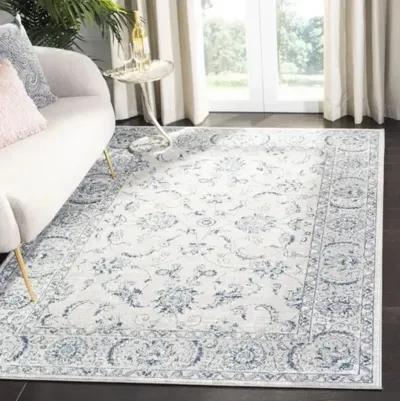 Brentwood 854 Light Grey / Blue 9' X 9' Square Square Powerloomed Rug