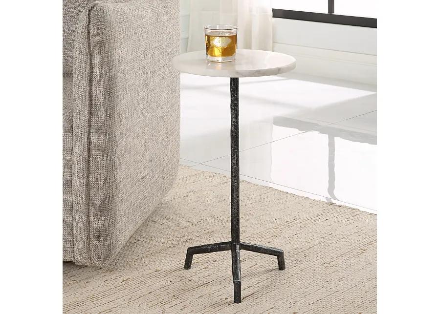 Puritan White Marble Drink Table