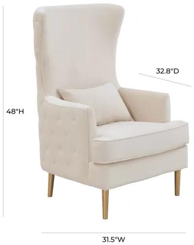 Alina Cream Tall Tufted Back Chair