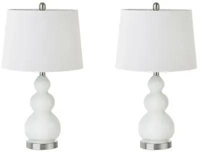 510 Design Covey White Curved Glass Table Lamp, Set of 2