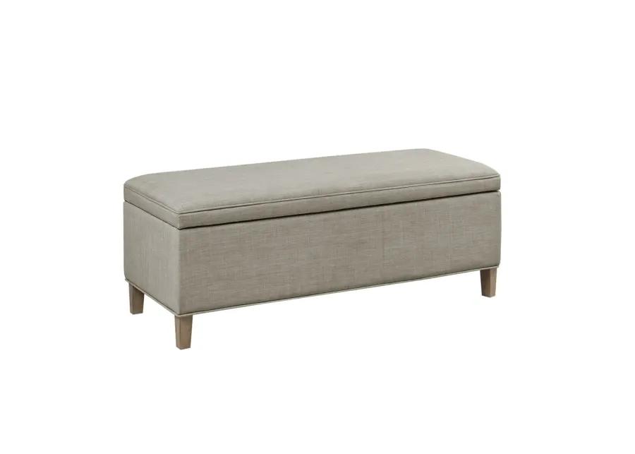 Martha Stewart Caymus Light Grey Rectangular Soft Close Storage Bench