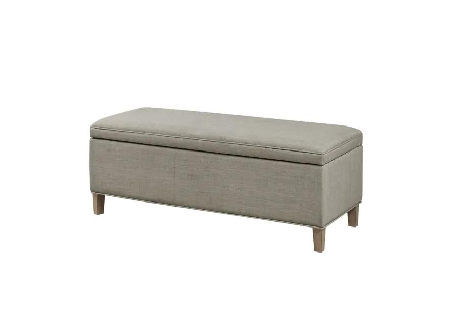 Martha Stewart Caymus Light Grey Rectangular Soft Close Storage Bench