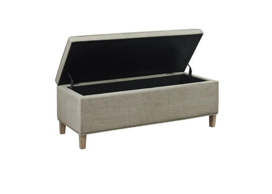 Martha Stewart Caymus Light Grey Rectangular Soft Close Storage Bench