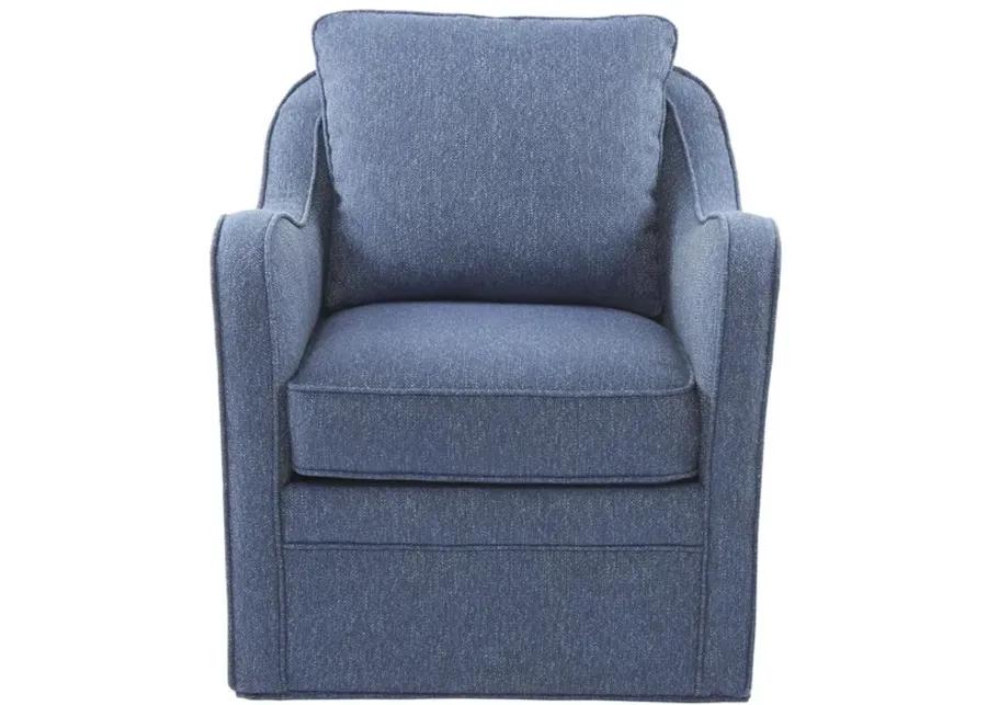 Madison Park Brianne Navy Wide Seat Swivel Arm Chair