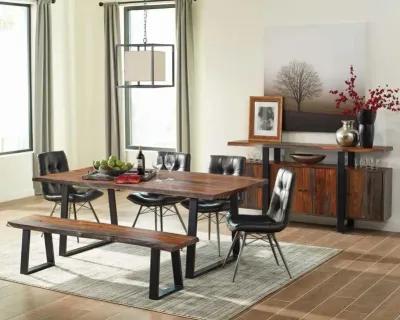 Alana Live Edge Dining Table Grey Sheesham And Black