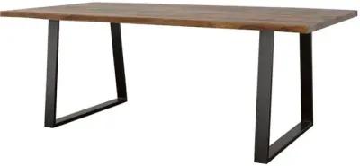 Alana Live Edge Dining Table Grey Sheesham And Black