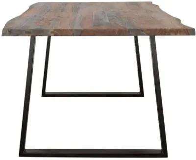 Alana Live Edge Dining Table Grey Sheesham And Black