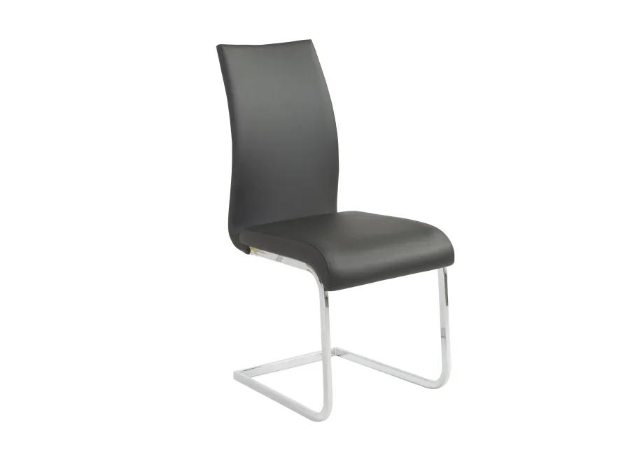 Epifania Dining Chair in Black with Chrome Legs - Set of 4