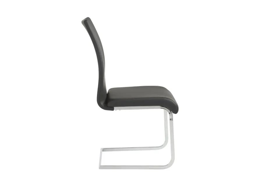 Epifania Dining Chair in Black with Chrome Legs - Set of 4